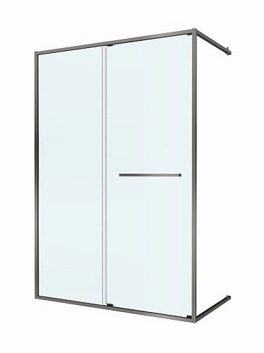 Душевая дверь CEZARES LUX-B-FS-11-140-C-GM 140 см, профиль оружейная сталь, стекло прозрачное Душевая дверь CEZARES LUX-B-FS-11-140-C-GM 140 см, профиль оружейная сталь, стекло прозрачное