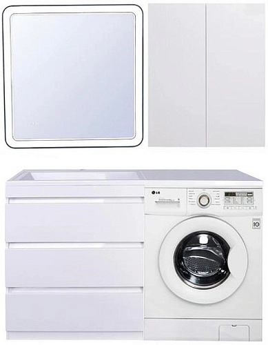 Тумба под раковину Style Line Даллас 150 3 ящика Люкс белая PLUS СС-00002305 Тумба под раковину Style Line Даллас 150 3 ящика Люкс белая PLUS СС-00002305