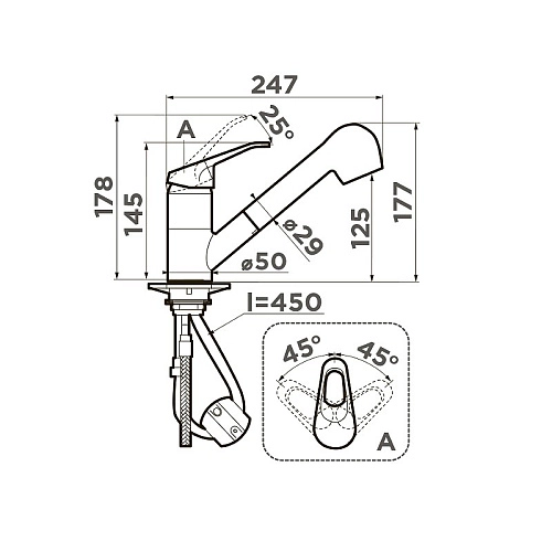 Смеситель для кухни Omoikiri Takayama-S OTA-CR-40 Смеситель для кухни Omoikiri Takayama-S OTA-CR-40