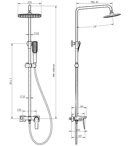 Душевая система Boheme VENTURO 378-SGM Shine Gun Metall Душевая система Boheme VENTURO 378-SGM Shine Gun Metall