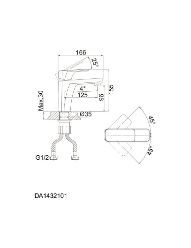 Смеситель для раковины D&K Berlin Technishe DA1432115 Смеситель для раковины D&K Berlin Technishe DA1432115