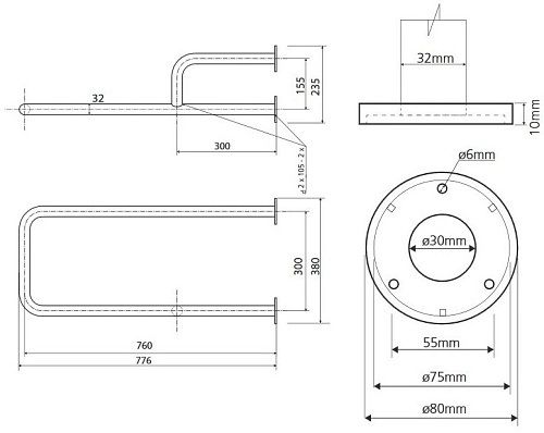 Поручень Bemeta HELP program 301112164 Поручень Bemeta HELP program 301112164