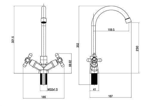 Смеситель для кухни OneLife P03-005cr Смеситель для кухни OneLife P03-005cr