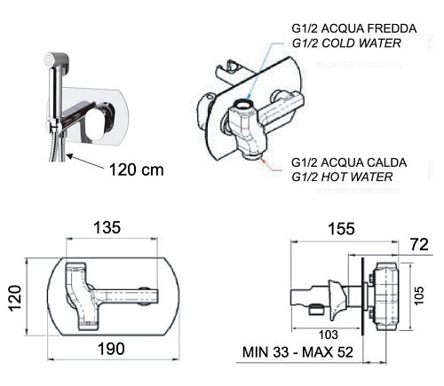 Гигиенический душ Remer Vanity V60W Гигиенический душ Remer Vanity V60W
