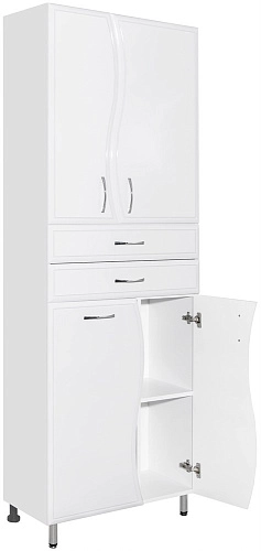 Шкаф-пенал Style Line Волна 70 ЛС-000010050 2 ящика, с бельевой корзиной, белый Шкаф-пенал Style Line Волна 70 ЛС-000010050 2 ящика, с бельевой корзиной, белый