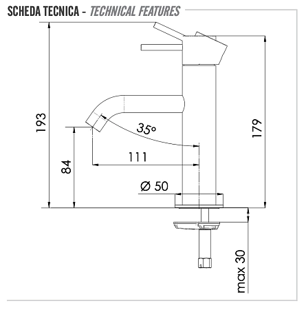 Смеситель для раковины Remer X Style X12VO, состаренная латунь