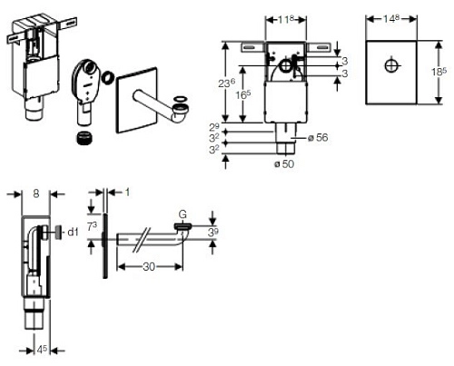 Сифон для раковины GEBERIT хром 151.120.21.1 внутристенный Сифон для раковины GEBERIT хром 151.120.21.1 внутристенный