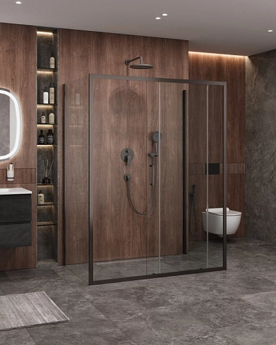 Душевой уголок CEZARES MOLVENO-AH-12-140/90-C-GM-IV цвет профиля оружейная сталь стекло прозрачное 1400x900 мм Душевой уголок CEZARES MOLVENO-AH-12-140/90-C-GM-IV цвет профиля оружейная сталь стекло прозрачное 1400x900 мм