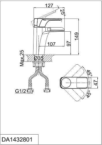 Смеситель для раковины D&K Berlin Freie DA1432816, белый Смеситель для раковины D&K Berlin Freie DA1432816, белый
