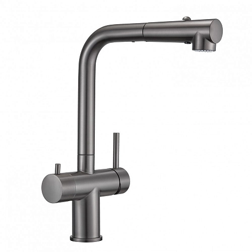 Смеситель для кухни Milacio Ultra 561 (MCU.561.GM) под фильтр, вороненая сталь с вытяжной лейкой Смеситель для кухни Milacio Ultra 561 (MCU.561.GM) под фильтр, вороненая сталь с вытяжной лейкой