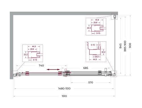 Душевой уголок BelBagno MARINO-2-AH-1-150/90-C-GM 150x90 см, профиль оружейная сталь, стекло прозрачное Душевой уголок BelBagno MARINO-2-AH-1-150/90-C-GM 150x90 см, профиль оружейная сталь, стекло прозрачное