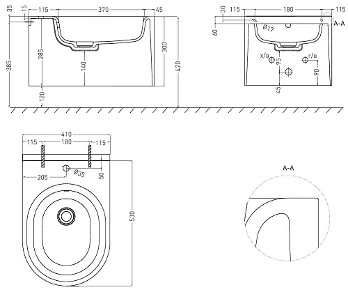 Биде подвесное Salini Биде GEMELLI 250121M S-Stone Биде подвесное Salini Биде GEMELLI 250121M S-Stone