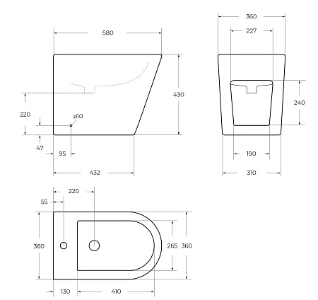 Биде напольное BelBagno FLAY-R BB1003B