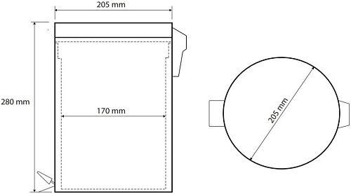 Корзина для мусора Bemeta DARK 104315010 Корзина для мусора Bemeta DARK 104315010