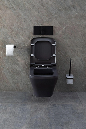 Унитаз подвесной Allen Brau Infinity 4.21011.AN с крышкой, антрацит