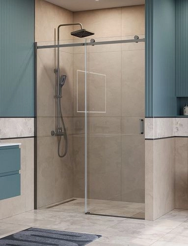 Душевая дверь BelBagno SOFT_CLOSE-2-BF-1-140-C-GM 140 см, профиль оружейная сталь, стекло прозрачное Душевая дверь BelBagno SOFT_CLOSE-2-BF-1-140-C-GM 140 см, профиль оружейная сталь, стекло прозрачное