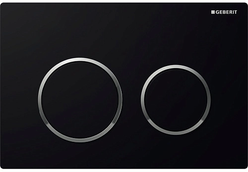Клавиша смыва Geberit 115.085.KM.1 Omega 20 пластик, чёрный/хром Клавиша смыва Geberit 115.085.KM.1 Omega 20 пластик, чёрный/хром