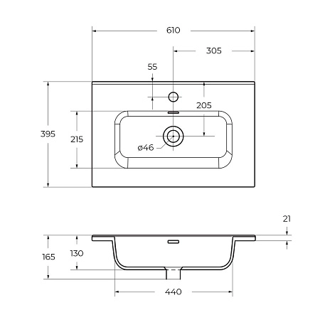 Раковина BelBagno BB600/390ETL 610x390 Раковина BelBagno BB600/390ETL 610x390