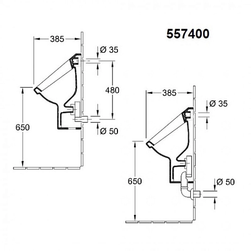 Писсуар Villeroy & Boch Architectura с сифоном 55740001 (5574 00 01) Писсуар Villeroy & Boch Architectura с сифоном 55740001 (5574 00 01)
