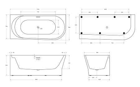 Акриловая ванна BelBagno BB410-1700-780-L 1700x780