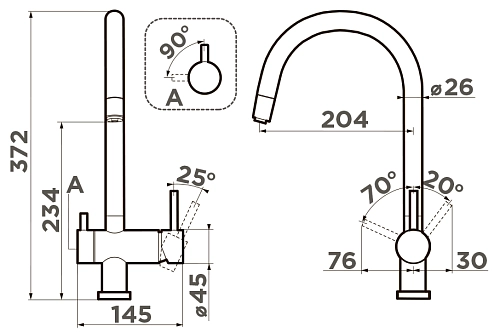Смеситель для кухни Omoikiri Yamada-BN 4994225 Смеситель для кухни Omoikiri Yamada-BN 4994225