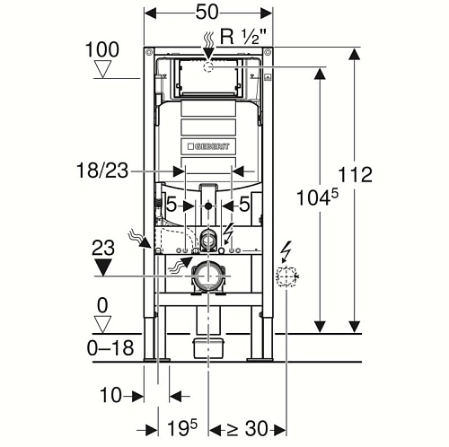 Инсталляция для унитаза Geberit Duofix 111.380.00.5 UP320 H112, для клавиш Sigma* Инсталляция для унитаза Geberit Duofix 111.380.00.5 UP320 H112, для клавиш Sigma*
