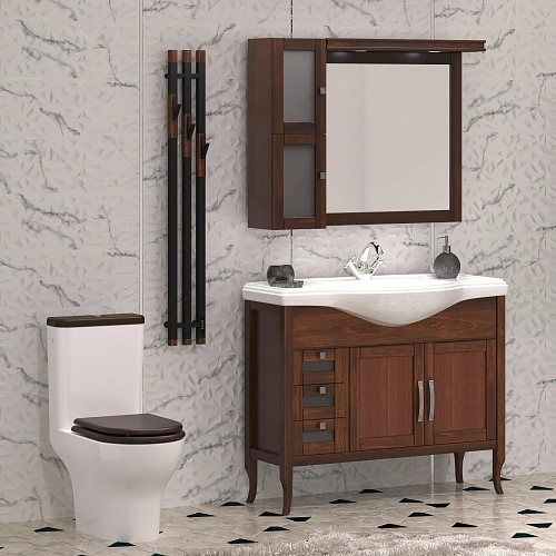 Унитаз напольный Opadiris Палермо OS24724A белый, безободковый, сиденье антикварный орех, крышка бачка антикварный орех Унитаз напольный Opadiris Палермо OS24724A белый, безободковый, сиденье антикварный орех, крышка бачка антикварный орех