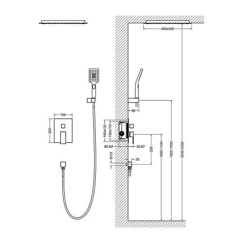 Душевая система Timo Selene SX-2029/17SM встраиваемая золото матовое Душевая система Timo Selene SX-2029/17SM встраиваемая золото матовое