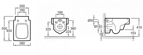 Унитаз подвесной Jacob Delafon Terrace EDA102-00 без сиденья Унитаз подвесной Jacob Delafon Terrace EDA102-00 без сиденья