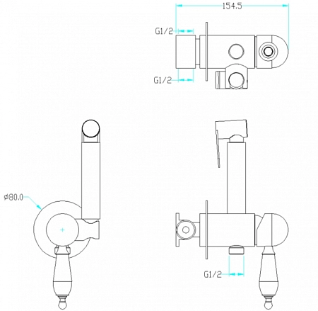 Гигиенический душ Boheme IMPERIALE 435-SW с прозрачным Svarovsky
