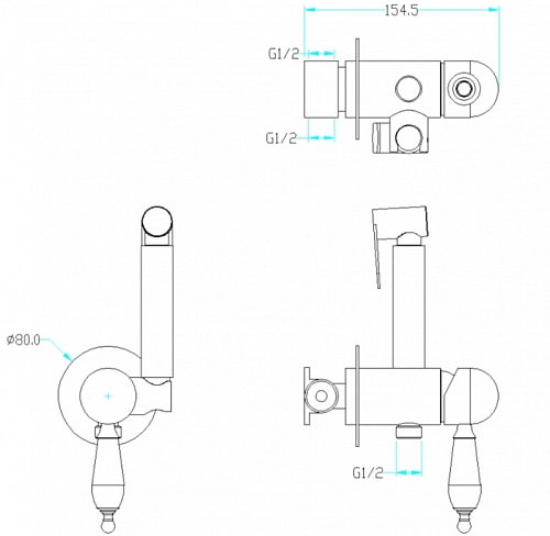 Гигиенический душ Boheme IMPERIALE 435-SW с прозрачным Svarovsky Гигиенический душ Boheme IMPERIALE 435-SW с прозрачным Svarovsky