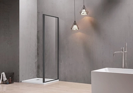 Боковая стенка Aquatek 800x2000, для комбинации с дверью, профиль черный, стекло прозрачное AQ ARI W AQ ARI WA 08020BL