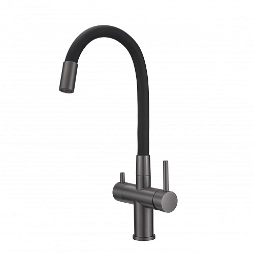 Смеситель для кухни Milacio Ultra 560 (MCU.560.GM) под фильтр, вороненая сталь Смеситель для кухни Milacio Ultra 560 (MCU.560.GM) под фильтр, вороненая сталь