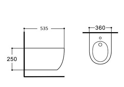 Биде подвесное Aquatek ЕВРОПА New AQ1006-00 535x360x250, цвет белый Биде подвесное Aquatek ЕВРОПА New AQ1006-00 535x360x250, цвет белый