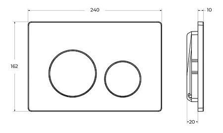 Клавиша смыва BelBagno BB-03C-GM оружейная сталь