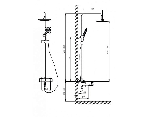 Душевая система Timo Hette SX-1021/00 хром SX-1021/00 chrome Душевая система Timo Hette SX-1021/00 хром SX-1021/00 chrome