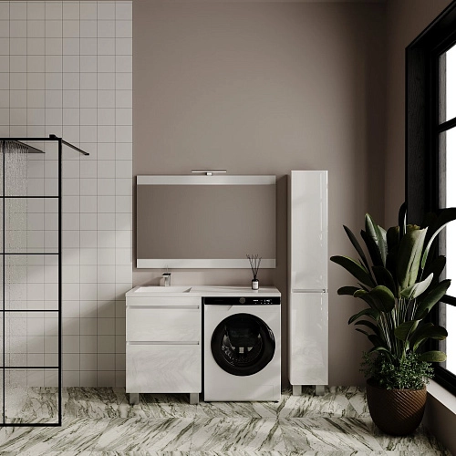 Тумба под раковину Style Line Даллас ЛЕОН 120, Люкс белая, PLUS напольная СС-00002438 Тумба под раковину Style Line Даллас ЛЕОН 120, Люкс белая, PLUS напольная СС-00002438