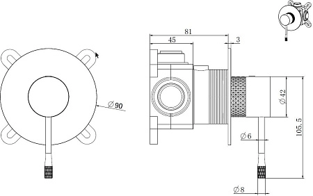 Смеситель для душа Allen Brau Priority 4.0 5.31C12-BN (с внутренней частью, 1 выход) никель брашированный