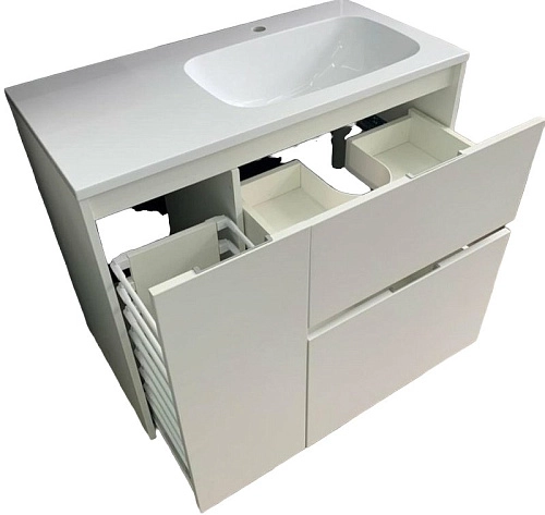 Тумба под раковину Style Line Барселона 90 правая, люкс PLUS, белая СС-00002280 Тумба под раковину Style Line Барселона 90 правая, люкс PLUS, белая СС-00002280