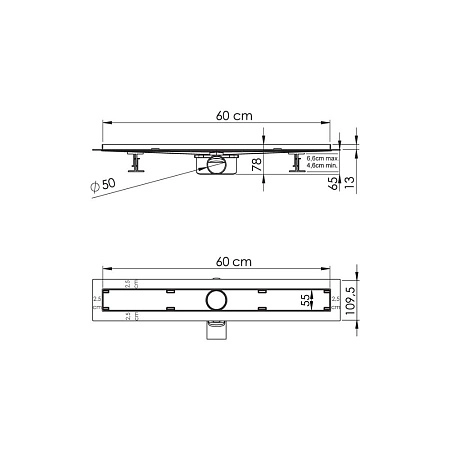 Душевой лоток Vincea Say ALMIRA -S 602.60.S.U, 60 см, под плитку SAY.602.60.S.U Душевой лоток Vincea Say ALMIRA -S 602.60.S.U, 60 см, под плитку SAY.602.60.S.U