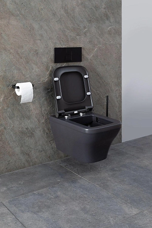 Унитаз подвесной Allen Brau Infinity 4.21011.AN с крышкой, антрацит