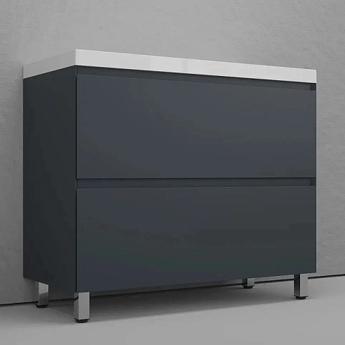 Тумба под раковину Style Line Манхэттен 100 см ЛС-00002369 напольная, графит Тумба под раковину Style Line Манхэттен 100 см ЛС-00002369 напольная, графит