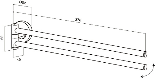 Полотенцедержатель AM.PM Bliss L A5532664 38 см двойной Полотенцедержатель AM.PM Bliss L A5532664 38 см двойной