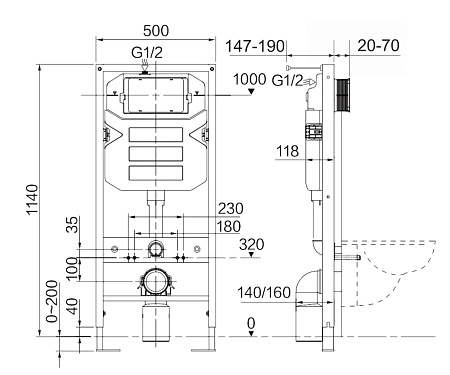 Инсталляция для унитаза Ceramica Nova Envision/ Flat CN1002M