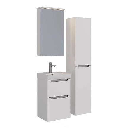 Зеркальный шкаф Lemark ZENON 45х80 см петли слева, с козырьком-подсветкой, с розеткой, белый LM45ZS-Z