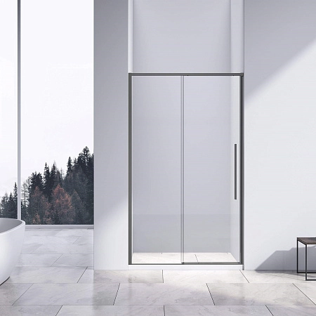 Душевая дверь Vincea Slim-N VDS-4SN120CLGM 1200 вороненая сталь стекло прозрачное