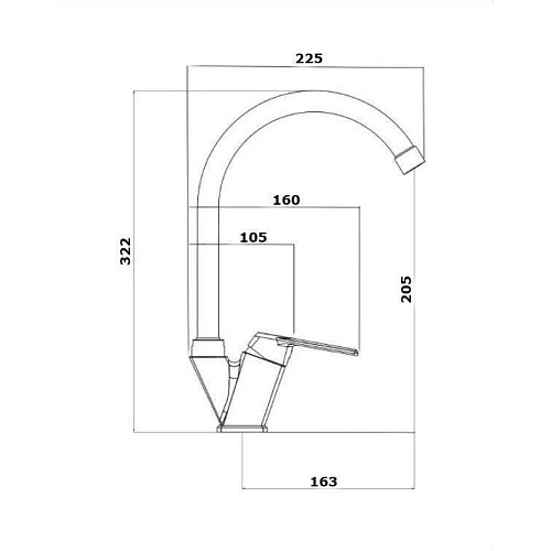 Смеситель для кухни OneLife P02-000b Смеситель для кухни OneLife P02-000b