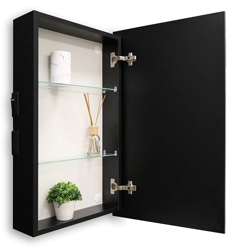 Зеркальный шкаф SILVER MIRRORS 462x762 мех. выключатель Hamburg-BLACK (LED-00002669) Зеркальный шкаф SILVER MIRRORS 462x762 мех. выключатель Hamburg-BLACK (LED-00002669)