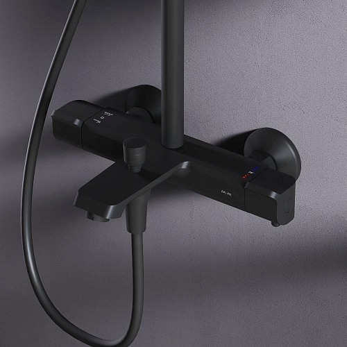 Душевая система AM.PM Func F078F522 с термостатом, черная Душевая система AM.PM Func F078F522 с термостатом, черная
