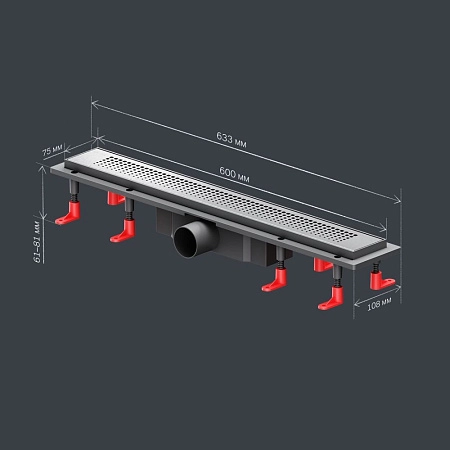 Душевой лоток AM.PM Prime Flow W02SC-P11-060-01SB Flow Cut Gradient 60см, сталь матовая Душевой лоток AM.PM Prime Flow W02SC-P11-060-01SB Flow Cut Gradient 60см, сталь матовая